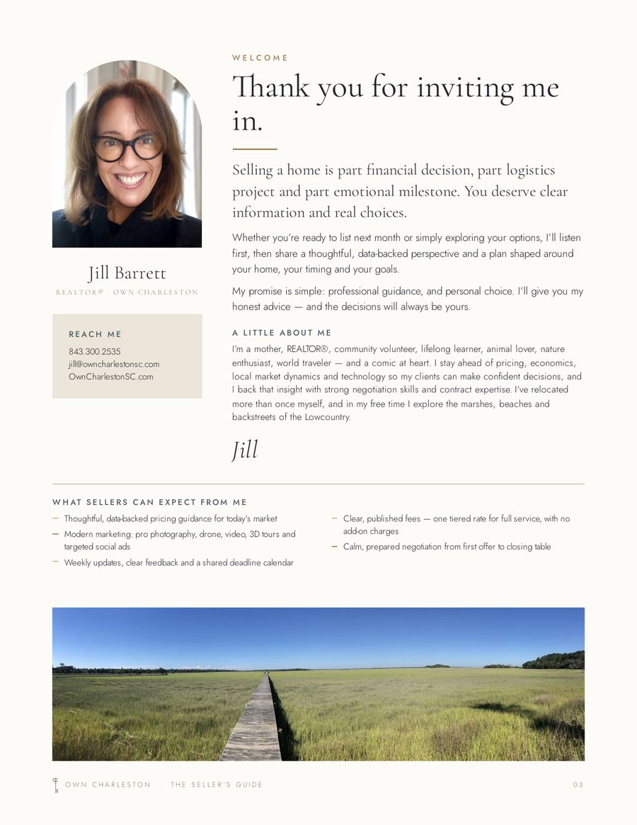 Welcome page from Jill