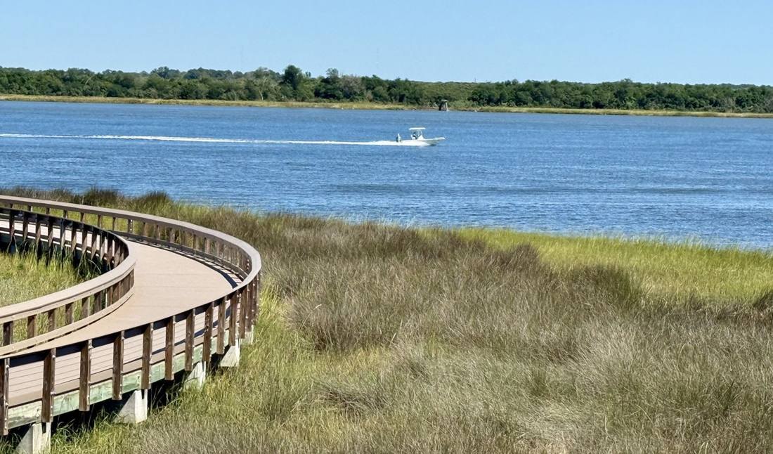Boardwalk along the river marsh at Riverfront Park