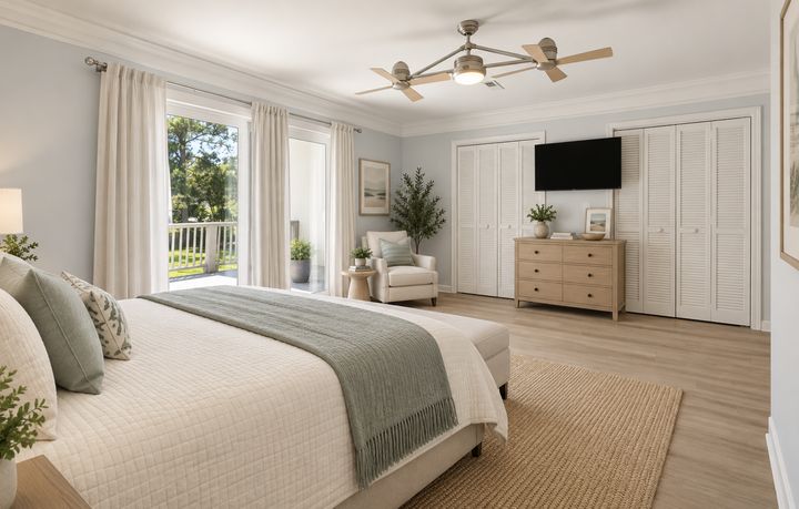 Primary suite with doors out to the private deck