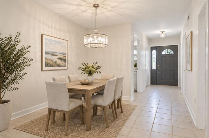Dining area beside the front door