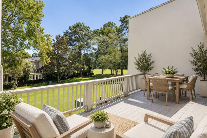 Private upstairs deck with golf course views