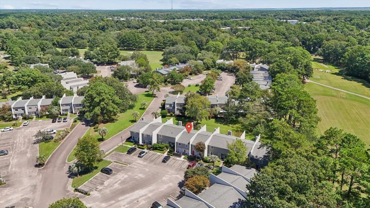Aerial view of Ventura Villas and the golf course